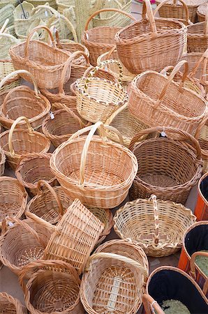 simsearch:689-03130409,k - Full frame take of a heap of wickerwork baskets at a traditional street market stall Stock Photo - Budget Royalty-Free & Subscription, Code: 400-07249764