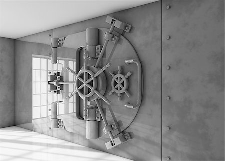 strongroom bank security - Vault locked on a room Stock Photo - Budget Royalty-Free & Subscription, Code: 400-07243468