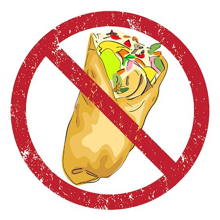 simsearch:628-02954492,k - Shawarma banned stamp illustration isolated on white Photographie de stock - Aubaine LD & Abonnement, Code: 400-07243711