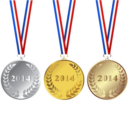simsearch:622-02047094,k - Set of 2014 medals Stock Photo - Budget Royalty-Free & Subscription, Code: 400-07243916