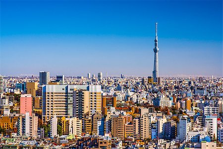 Tokyo, Japan afternoon skyline with Tokyo Sky Tree. Stock Photo - Budget Royalty-Free & Subscription, Code: 400-07254130