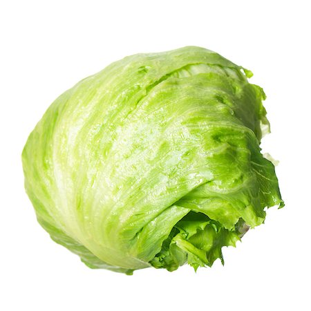 simsearch:400-05368196,k - Green lettuce isolated on pure white background Foto de stock - Super Valor sin royalties y Suscripción, Código: 400-07254220