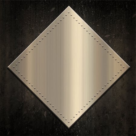 simsearch:400-05901999,k - Gold metal plate on a grunge background Stock Photo - Budget Royalty-Free & Subscription, Code: 400-07254258
