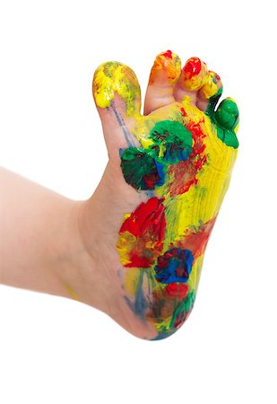 simsearch:400-07254534,k - painted feet from young child isolated in white bachground Foto de stock - Super Valor sin royalties y Suscripción, Código: 400-07254283