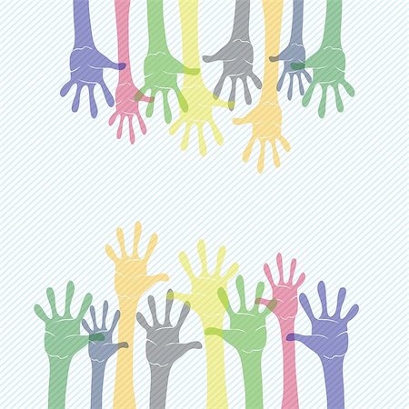 colorful illustration with  hands for your design Stock Photo - Budget Royalty-Free & Subscription, Code: 400-07254321