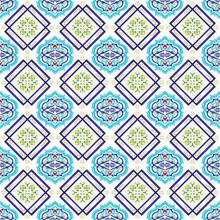 Seamless abstract patterns in oriental style. The illustration on a white background. Foto de stock - Royalty-Free Super Valor e Assinatura, Número: 400-07254531