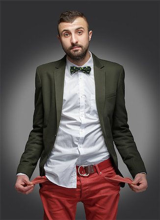 rien - young man in a green suit, no money Photographie de stock - Aubaine LD & Abonnement, Code: 400-07254601