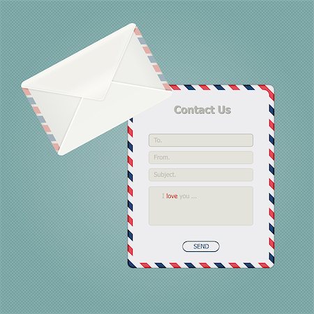 email symbol - Simple message form and classic envelope, stock vector Photographie de stock - Aubaine LD & Abonnement, Code: 400-07254615