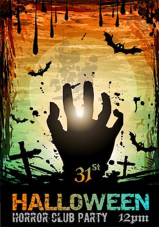 simsearch:400-05229027,k - Halloween Fear Horror Party Background for flyers or posters Stock Photo - Budget Royalty-Free & Subscription, Code: 400-07254658