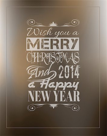 simsearch:400-07215479,k - Merry Christmas Vintage retro typo background for your greetings or invitation covers. Foto de stock - Super Valor sin royalties y Suscripción, Código: 400-07254746