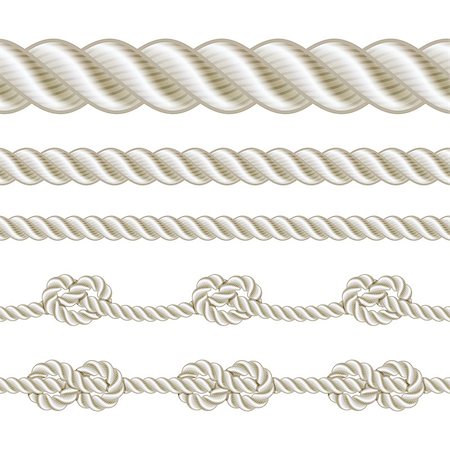 Seamless rope and rope with different knots. Vector illustration Stock Photo - Budget Royalty-Free & Subscription, Code: 400-07254857