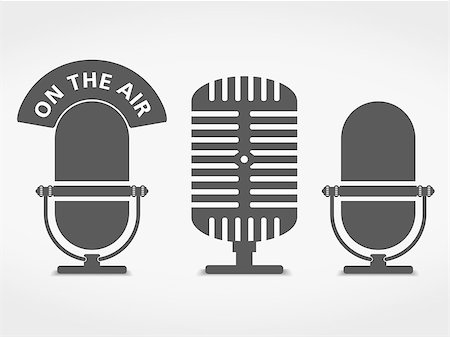 Microphone icons set, vector eps10 illustration Stock Photo - Budget Royalty-Free & Subscription, Code: 400-07254918