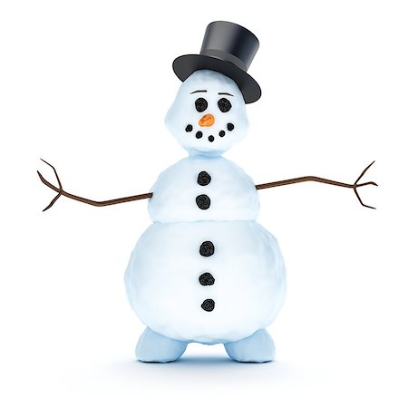 simsearch:400-04048124,k - A nice snowman isolated on a white background Stock Photo - Budget Royalty-Free & Subscription, Code: 400-07255310
