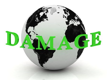 simsearch:400-07257024,k - DAMAGE abstraction inscription around earth on a white background Foto de stock - Royalty-Free Super Valor e Assinatura, Número: 400-07255430