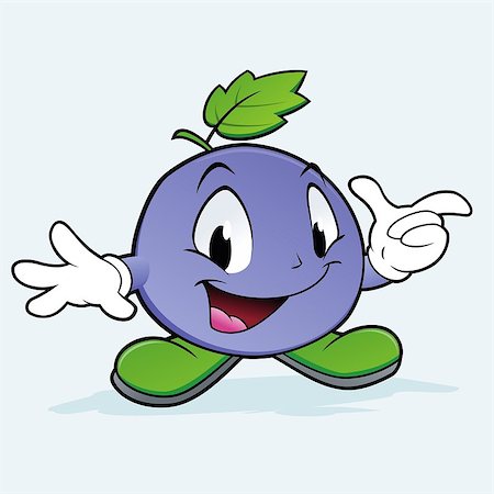 Vector illustration of cartoon blueberry  for design element Stock Photo - Budget Royalty-Free & Subscription, Code: 400-07256101
