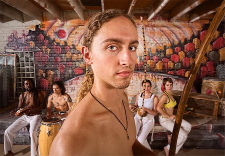 Close up of capoeira musician and group with instruments Foto de stock - Super Valor sin royalties y Suscripción, Código: 400-07256249