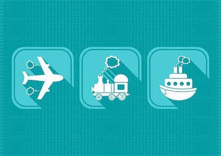 simsearch:400-04489755,k - Modern means of transport icons with flat design Stock Photo - Budget Royalty-Free & Subscription, Code: 400-07256367