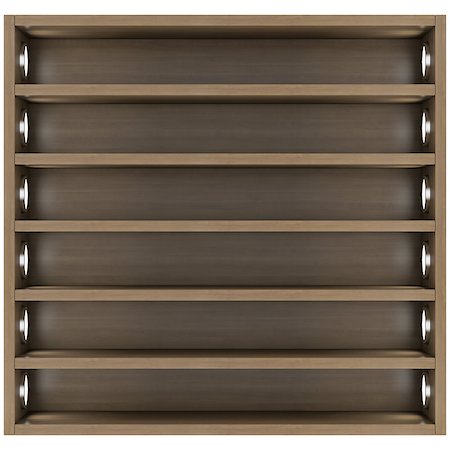 Wooden shelves with built-in lights. Isolated render on a white background Stock Photo - Budget Royalty-Free & Subscription, Code: 400-07256555