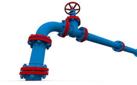steam valve - Blue pipe and valve. Isolated render on a white background Stock Photo - Budget Royalty-Free & Subscription, Code: 400-07256566