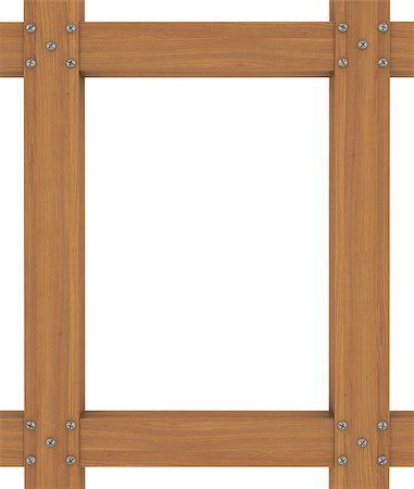 simsearch:400-08621223,k - The wooden frame of the boards are connected with screws. Isolated render on a white background Stock Photo - Budget Royalty-Free & Subscription, Code: 400-07256584