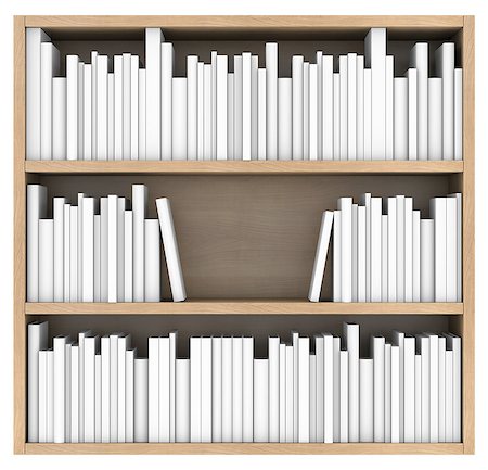 Bookshelf. 3d render isolated on white background Photographie de stock - Aubaine LD & Abonnement, Code: 400-07256591