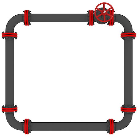 simsearch:400-09001795,k - Banner of pipes and valves. Isolated render on a white background Stockbilder - Microstock & Abonnement, Bildnummer: 400-07256676