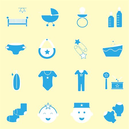 Baby blue color icons set, stock vector Stock Photo - Budget Royalty-Free & Subscription, Code: 400-07257009