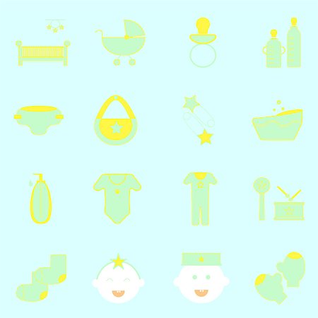 Baby color icons set on light background, stock vector Stock Photo - Budget Royalty-Free & Subscription, Code: 400-07257010