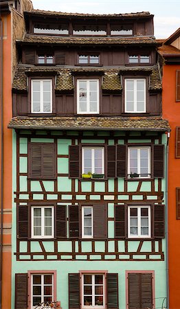 exterior window designs frames - facade of the old house in Strasbourg Stock Photo - Budget Royalty-Free & Subscription, Code: 400-07257480