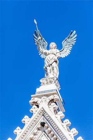statues in siena italy - An image of the Angel at the Cathedral in Siena Foto de stock - Super Valor sin royalties y Suscripción, Código: 400-07257529