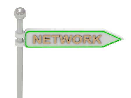 simsearch:400-04776651,k - 3d rendering of sign with gold "NETWORK", Isolated on white background Stock Photo - Budget Royalty-Free & Subscription, Code: 400-07257747