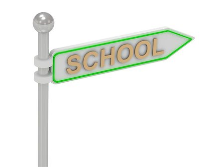 simsearch:400-05731083,k - 3d rendering of sign with gold "SCHOOL", Isolated on white background Foto de stock - Royalty-Free Super Valor e Assinatura, Número: 400-07257749