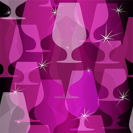 Christmas seamless pattern with translucent pink glasses and stars. (vector EPS 10) Stock Photo - Budget Royalty-Free & Subscription, Code: 400-07257890