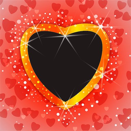 Shiny Valentine or wedding background with blank photo frame. Vector illustration Stock Photo - Budget Royalty-Free & Subscription, Code: 400-07257934