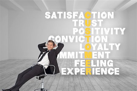 digital experience - Composite image of young businesssman in office sitting on chair Stock Photo - Budget Royalty-Free & Subscription, Code: 400-07258265