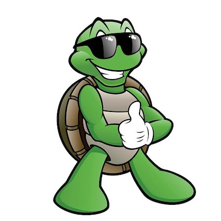 Cartoon turtle wearing sunglasses Foto de stock - Super Valor sin royalties y Suscripción, Código: 400-07258653