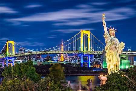 rainbow bridge - Famou landmarks of Tokyo, Japan. Foto de stock - Super Valor sin royalties y Suscripción, Código: 400-07258784