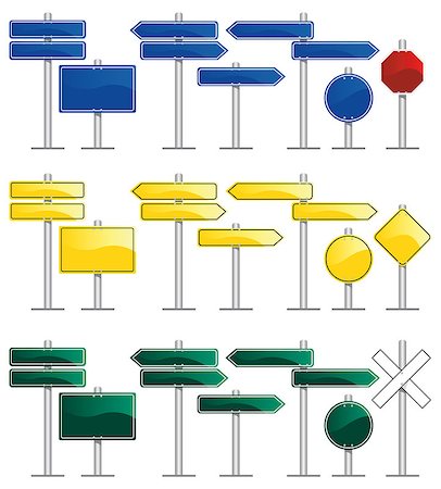 railroad crossing sign - vector set of various road signs with blank frames Stock Photo - Budget Royalty-Free & Subscription, Code: 400-07258850