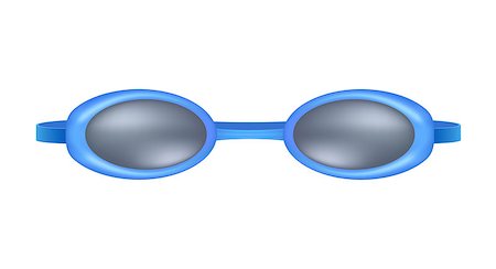 simsearch:400-04376209,k - Blue goggles for swim on white background Stock Photo - Budget Royalty-Free & Subscription, Code: 400-07258862