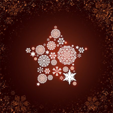 Christmas frame. White snowflakes on a dark background Stock Photo - Budget Royalty-Free & Subscription, Code: 400-07258902