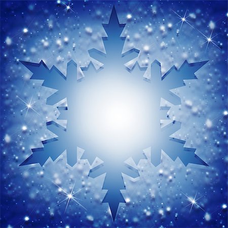 Christmas frame. White snowflakes on a blue background Stock Photo - Budget Royalty-Free & Subscription, Code: 400-07258927