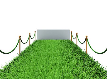 Path of green grass. 3d rendering on white background Stock Photo - Budget Royalty-Free & Subscription, Code: 400-07259021