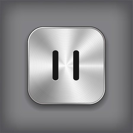 pause button - Pause icon - vector metal app button Stock Photo - Budget Royalty-Free & Subscription, Code: 400-07259093