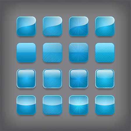 simsearch:400-06944565,k - Set of blank blue buttons for you design or app. Foto de stock - Super Valor sin royalties y Suscripción, Código: 400-07259111