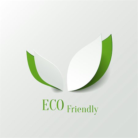 Green eco friendly background - abstract paper leaves Stock Photo - Budget Royalty-Free & Subscription, Code: 400-07259130