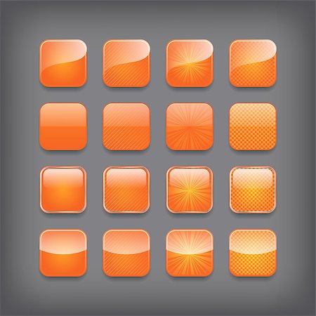 simsearch:400-06944565,k - Set of blank orange buttons for you design or app. Foto de stock - Super Valor sin royalties y Suscripción, Código: 400-07259132