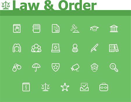 Set of the simple Law and Order icons Stock Photo - Budget Royalty-Free & Subscription, Code: 400-07259475