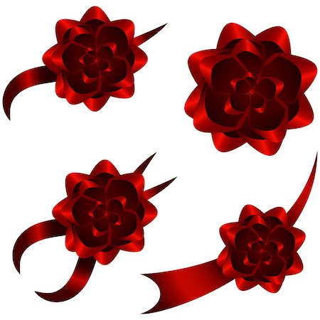 ekaterina88 (artist) - vector realistic bow dark red, some variants of ribbons Fotografie stock - Microstock e Abbonamento, Codice: 400-07259487