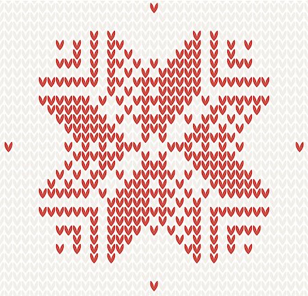 simsearch:400-07250489,k - Red knitted snowflake. Vector Seamless background in red color Foto de stock - Super Valor sin royalties y Suscripción, Código: 400-07259607