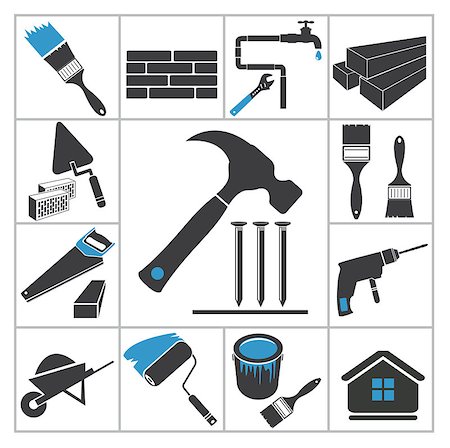 simsearch:400-07975461,k - Tools icons. Vector set for you design Foto de stock - Super Valor sin royalties y Suscripción, Código: 400-07259720